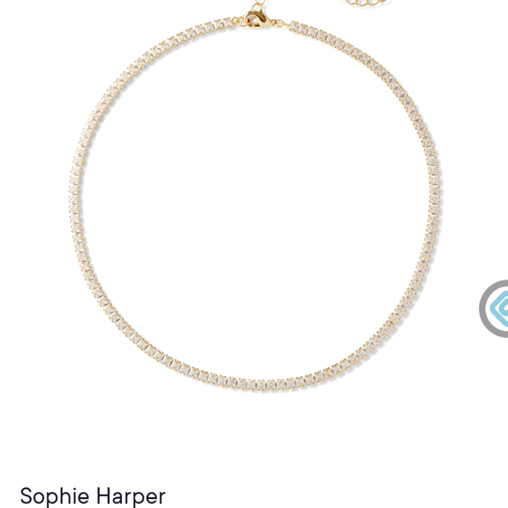 Sophie Harper square baguette tennis necklace